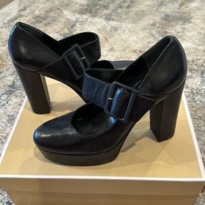 Black Buckle Heels